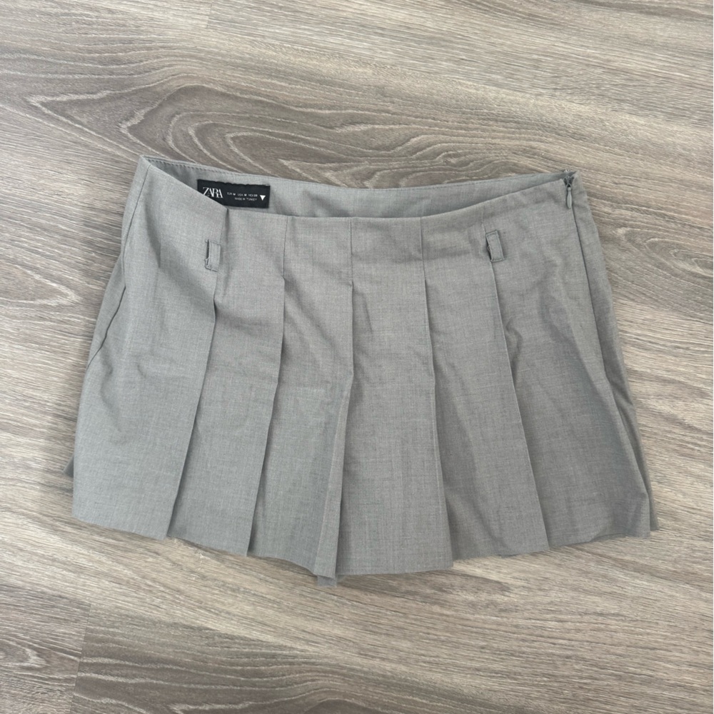 Zara Grey Pleated Mini Skort